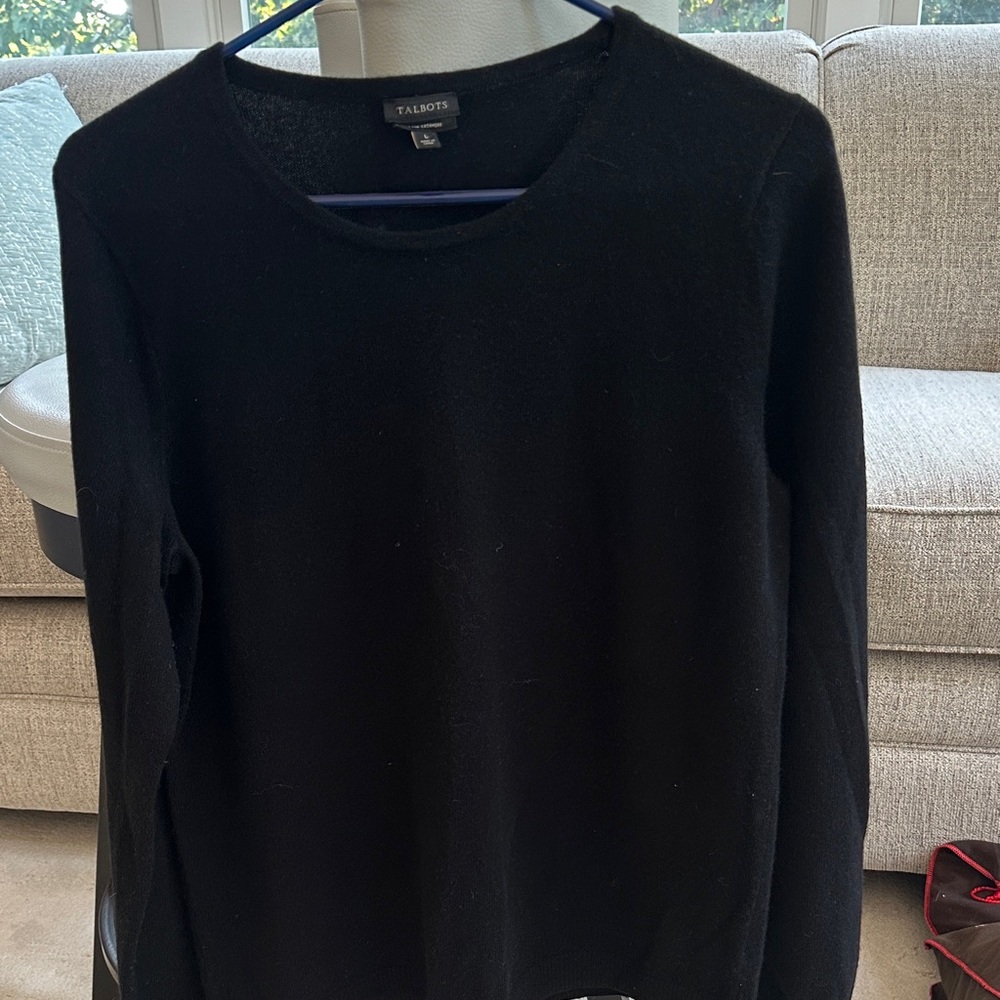 LIKE NEW!!  Talbots Classic Black Crew Neck Sweater